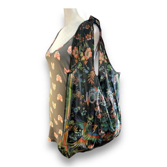 JOHNNY WAS Cruise Travel Beach Pool Floral Print Foldable Nylon Bag 5x5” NWOT - Picture 5 of 16